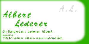 albert lederer business card